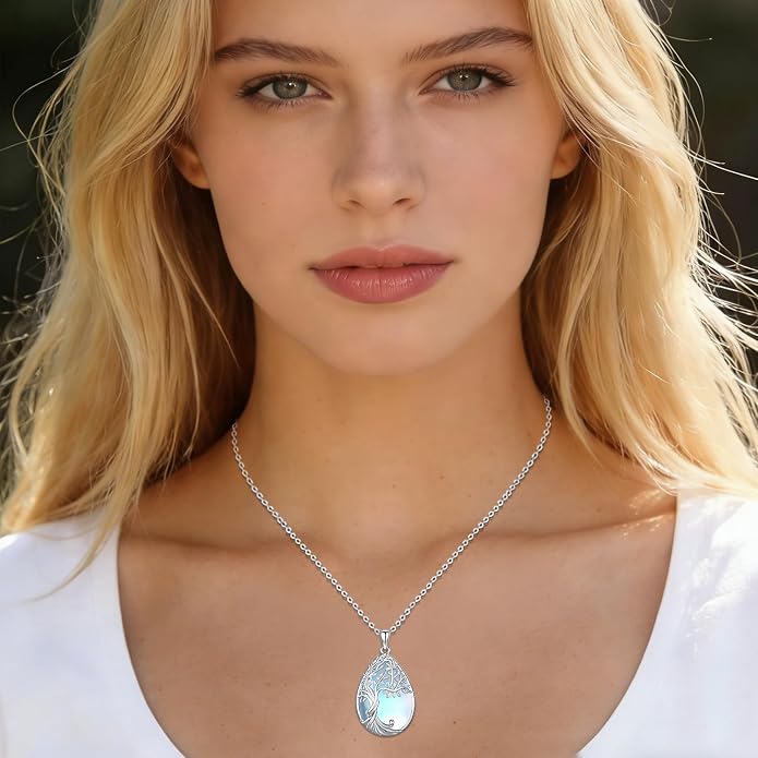 Tree of Life Necklace Family Teardrop/Heart Pendant Mother Jewelry Gifts for Women Grandma Wife Mom