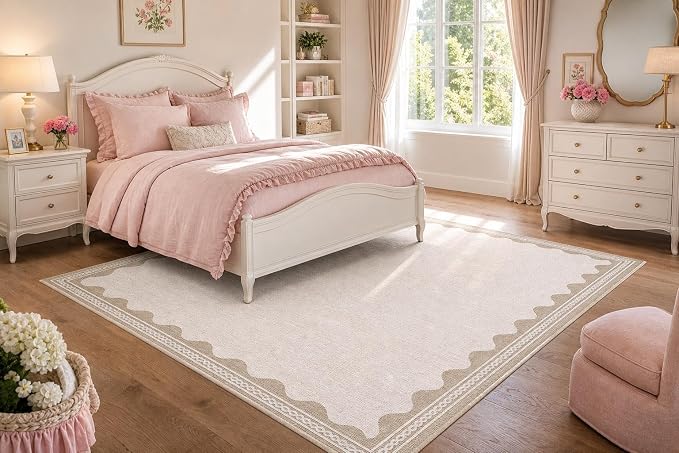GarveeHome Scalloped Rug
