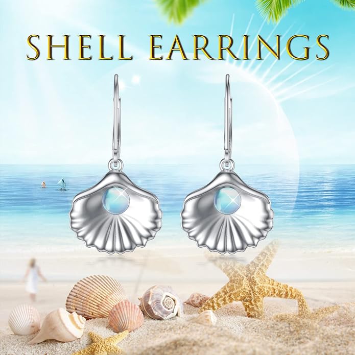 Dorunmo Moonstone Dangle Drop Earrings s925 Sterling Silver Leverback Earrings Filigree Moonstone Jewelry Birthday Gifts for Women