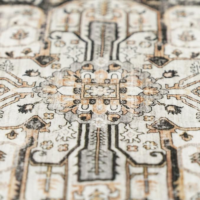 RUUGME 5x8 Rugs Boho - Area Rugs for Living Room/Bedroom/Dining Room - Washable Soft -Ideal Size for Placing Under Queen-Size Bed Sofas-Perfect for Apartments & Small Spaces 5x8 Black