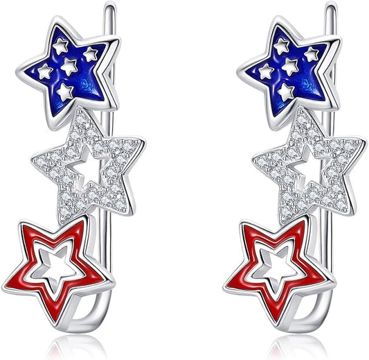 Ear Climbers Earrings for Women Sterling Silver Vintage Ear Crawler Earrings Jewelry Gifts for Women