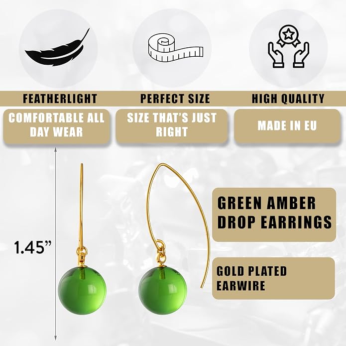 Pull-Through Earrings, Amber Jewelry, Faceted Sparkling Amber Earrings - Parent