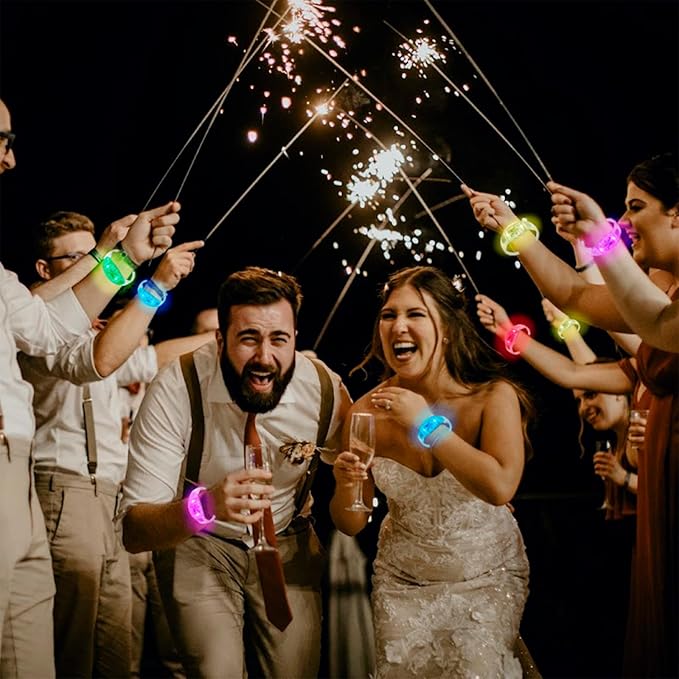 50 Pcs LED Glow Bracelets Sound Activated LED Bracelets, Light Up Bracelet Music Control 6 Color Changeable,Party Favors for Rave, Concerts,Wedding,Birthday,Carnival,Valentine's Day