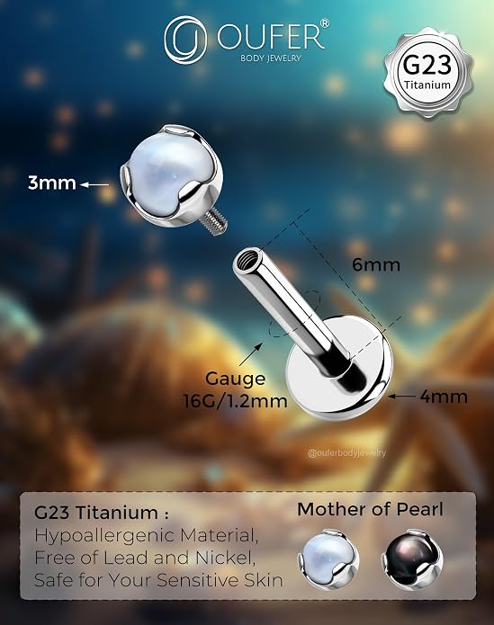 OUFER Cute Kitten Helix Piercing, Silver 16G Helix Earrings Flat Back Internally Threaded Helix Cartilage Piercing Jewelry for Women Men-8MM-6MM