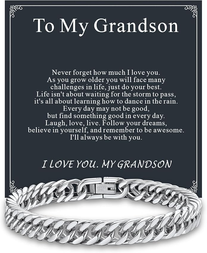 Supcare Unique Anniversary Birthday Valentines Fathers Day Stainless Steel Cuban Link Bracelets for Men Him, To My Man Dad Husband Love Always Remember Wrist Chain Bracelet Jewelry Gifts