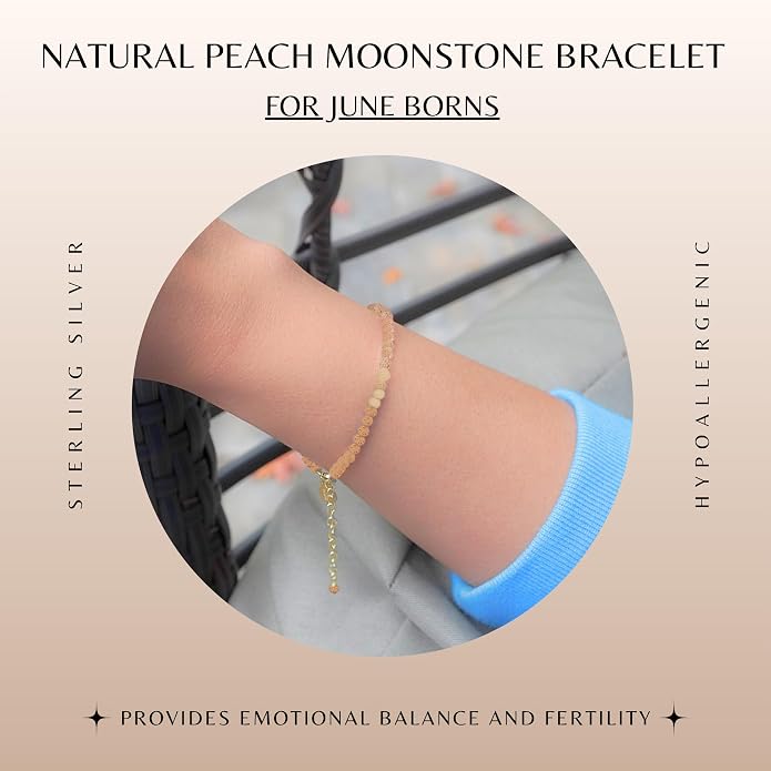 Faceted Bracelet for Women, Certified 925 Sterling Silver with 18K Gold Vermeil Healing Crystal Bracelets for Women - Crystals and Healing Stone Bracelet Women Jewelry for Gift