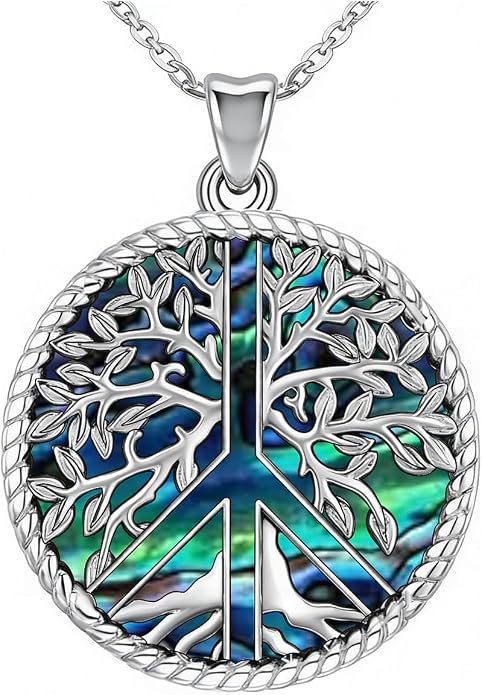 S925 Sterling Silver Poseidon Trident/Peace Sign/Coexist Peace Symbol/Pirate/Arrowhead/Flower of Life/Thor's Hammer Jewelry Necklace Gifts for Women Men