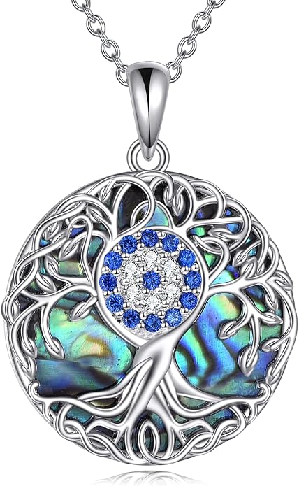 YFN Tree of Life Necklace Sterling Silver Celtic Knot Tree Pendant Jewelry Gifts for Women Men