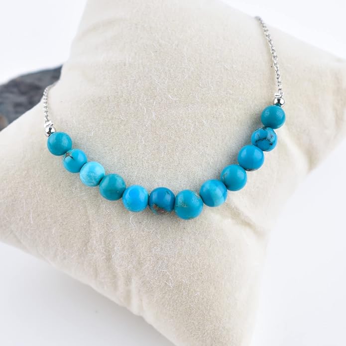 Natural Gemstone Pendant Necklace for Women Handmade Birthstone Healing Crystal Jewelry Chain 20" Stone Birthday Christmas Wedding Gifts for Her