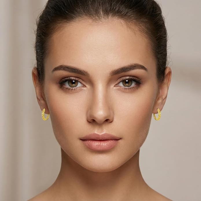 Gold Dainty Hoop Earrings for Women Hypoallergenic Lightweight 14K Gold Huggie Earrings Jewelry Valentines Day Gifts for Wife Girlfriend Her