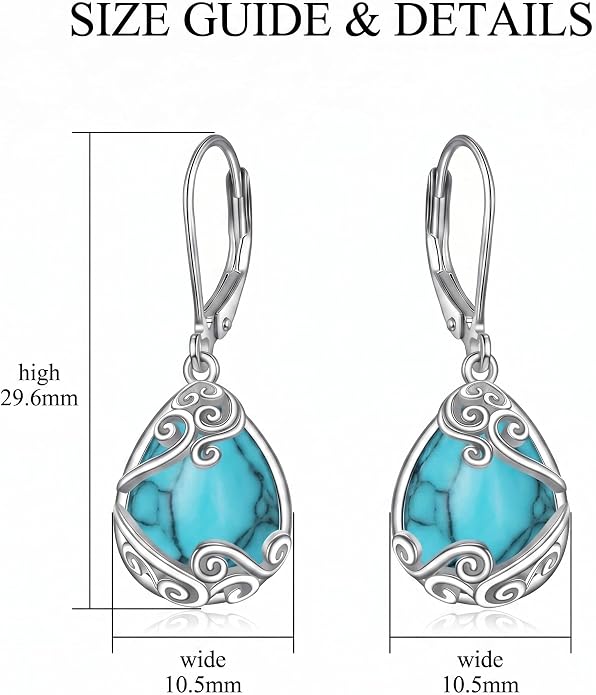 Teardrop Tree of Life/Filigree Earrings for Women Dangle Leverback Earrings Jewelry Gift Anniversary For Her
