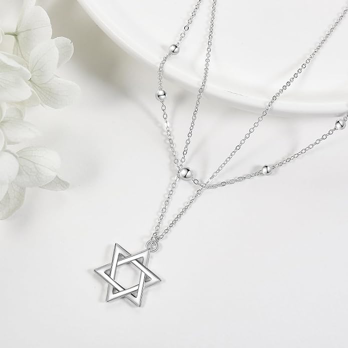 MONGAS Tree of Life/Infinity Cross/Lock and Key/Lotus/Hamsa/Horse/Strawberry/Opal/Lariat/Dragonfly/Heart/Violin Layered Necklace Sterling Silver for Women