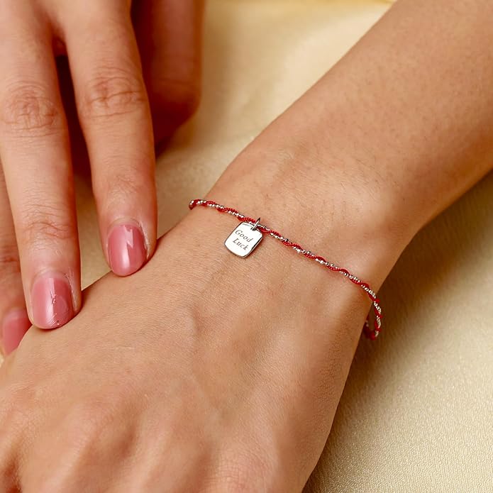 Lucky Red String Protection Bracelets for Women Men 925 Sterling Silver 14K Gold Plated Adjustable Gold Chain Red String Bracelet Red Braided Initial Strand Bracelet Handmade Jewelry for Couple Daughter Birthday Jewelry Gifts