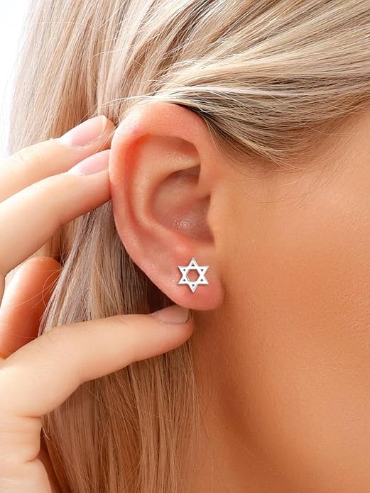 ChicSilver 925 Sterling Silver Earrings Dainty Bar/Circle/Triangle/Star/Ball Stud Earrings for Women with Gift Box, Hypoallergenic Earrings for Sensitive Ears