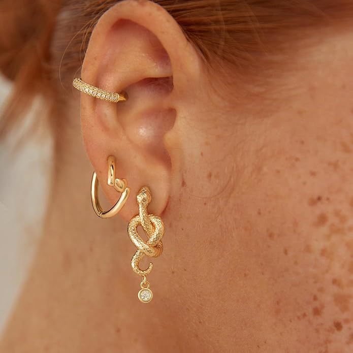 MYEARS Women Ear Cuff Earring Gold Non Pierced Ear Cartilage Clip on Wrap Hoop 14K Gold Filled Tiny Boho Beach Simple Minimalist Delicate Handmade Hypoallergenic Jewelry Gift-Sold as Single/Pair