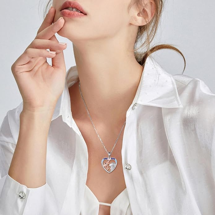LUHE Animal Necklace Sterling Silver Cute Pendant Jewelry Gifts for Women and Teens