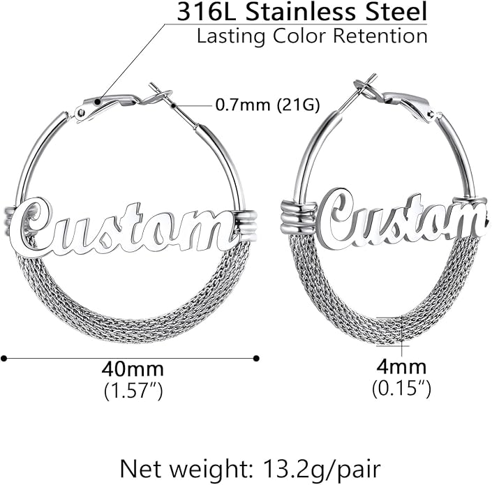 PROSTEEL 30/40/60/80/100mm Chunky Hoop Earrings For Women Gold Plated/Black Stainless Steel Hoops Earrings Statement Jewelry