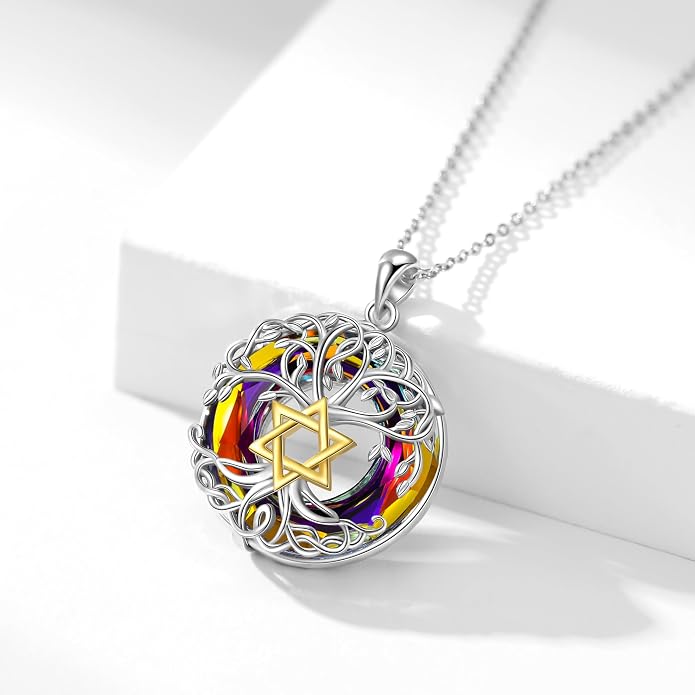 Tree of Life Thor Hammer Pendant Necklace for Women Sterling Silver S925 Jewelry for Women US1
