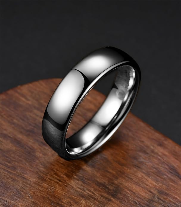 King Ring Tungsten 4/6/8mm Rings – Super Polished Wedding Bands – Designed in USA