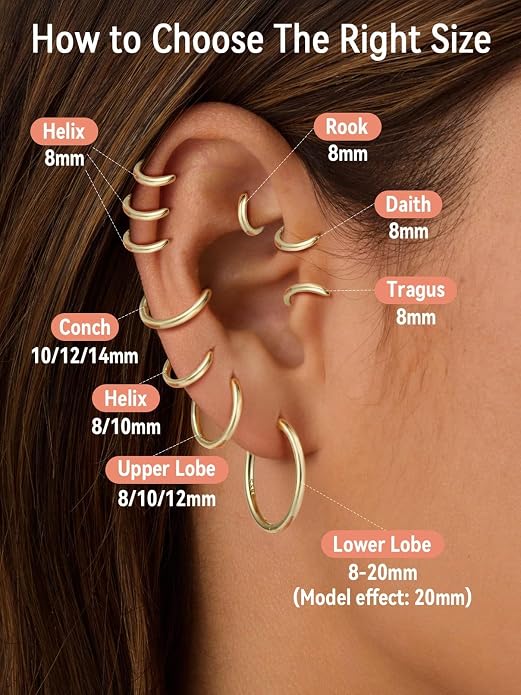 FaithHeart 925 Sterling Silver Huggie Hoop Earrings, Small Hoop Earring for Women, Silver/14K Gold/Black/Rose Gold Hypoallergenic Cartilage Earrings for Women 8/10/12/14/16/18/20mm