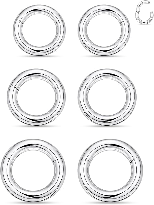 20G 18G 16G 14G 12G 10G 8G 6G 4G 2G Nose Rings Hoops 316l Surgical Steel Clicker Septum Lip Ring Tragus Helix Daith Rook Conch Snug Cartilage Lobe Earrings Hoop Piercing Jewelry For Women Men