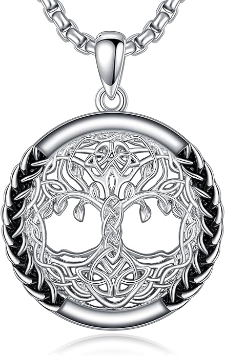 S925 Sterling Silver Poseidon Trident/Peace Sign/Coexist Peace Symbol/Pirate/Arrowhead/Flower of Life/Thor's Hammer Jewelry Necklace Gifts for Women Men