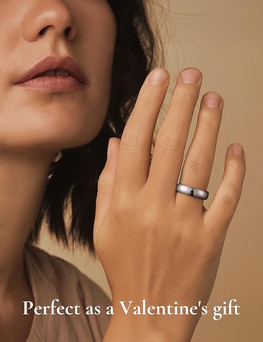 King Will Tungsten Carbide Wedding Band for Men Women Promise Rings for Couples Domed High Polish