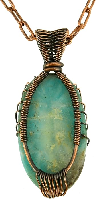 Tree Of Life Natural Gemstone Pendant Copper Wire Wrapped Jewelry Necklace