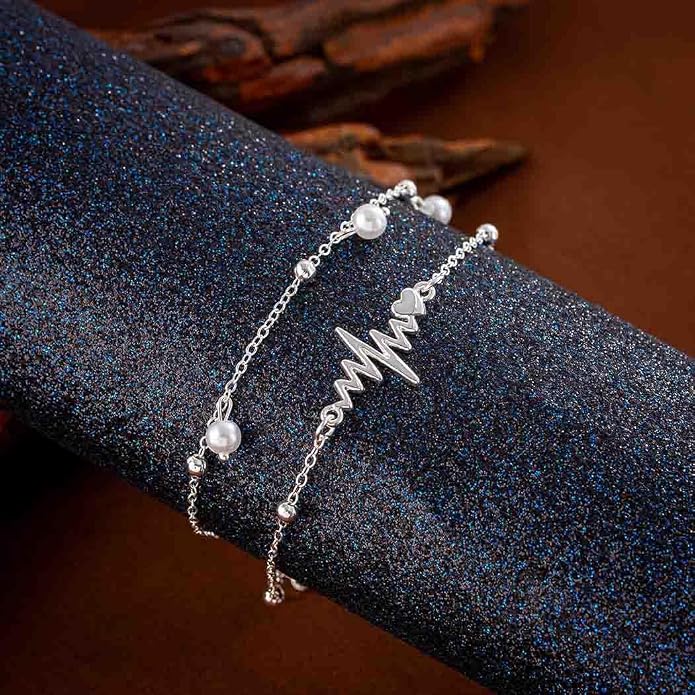 Yalice 925 Sterling Silver Ankle Bracelets for Women Dainty 14K Gold Plated Anklets Set Shiny Waterproof Ankle Chain Cross Beach Foot Jewelry Gifts