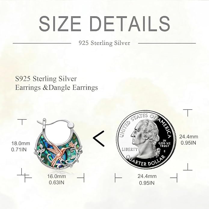 Tree of Life/Sunflower/Mountain/Daisy/Flower/Dragonfly/Butterfly/Earrings 925 Sterling Silver Hoop Earrings for Women