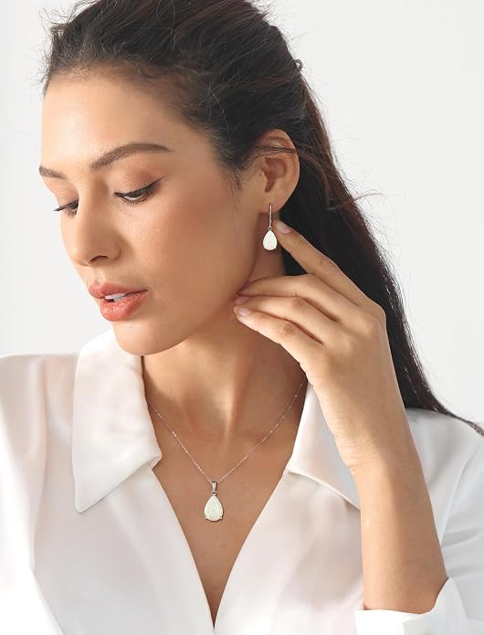 YL Solitaire Dangle Drop Earrings Teardrop Leverback Earrings Brass 8X12 MM Birthstone Jewelry for Women