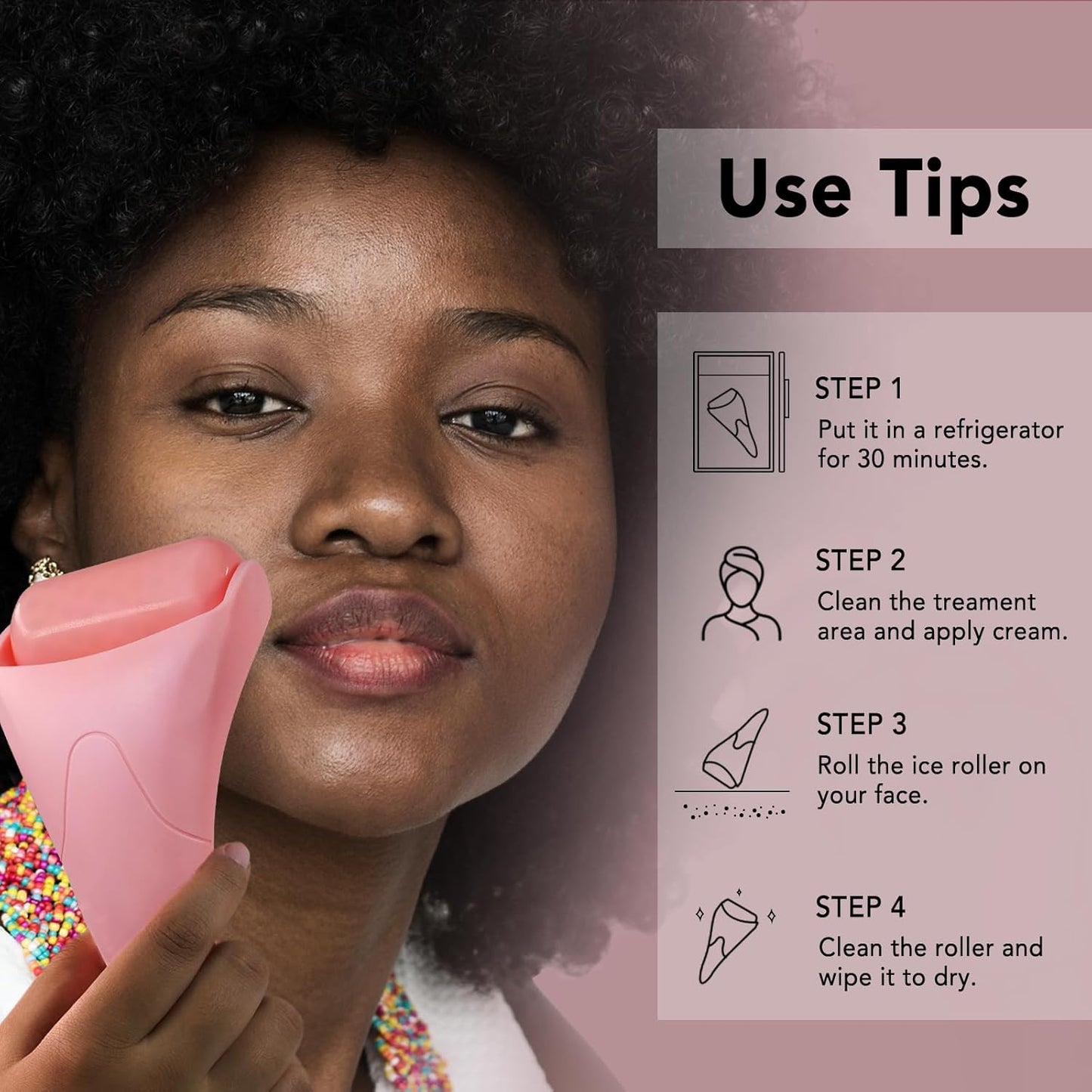 huefull Ice Roller for Face Women, Skin Care Set & Ice Face Roller，Self Care Gifts for Women,Reduces Puffiness and Wrinkle, Facial Massager Tool & Spa Pink Gifts