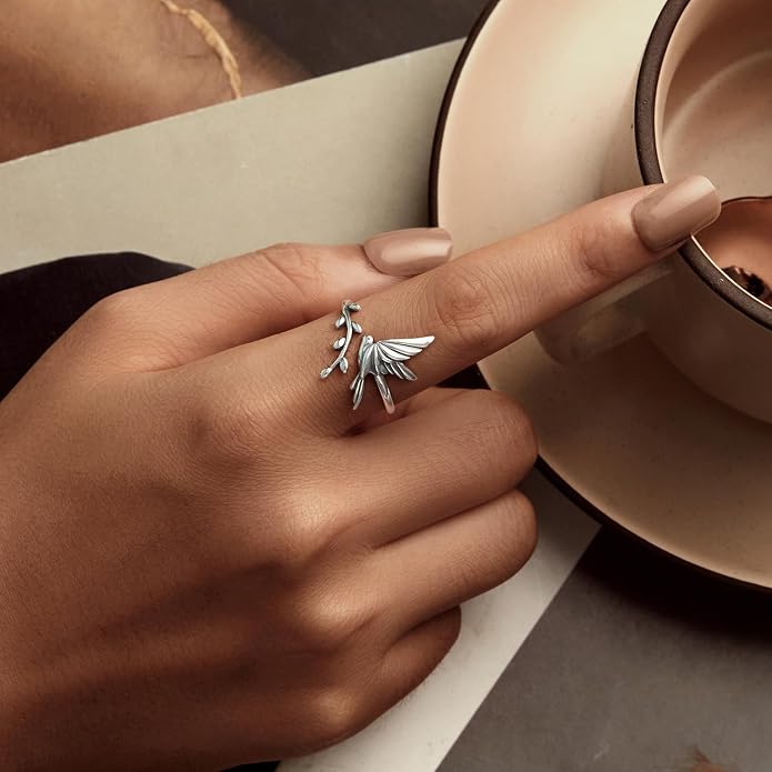 BISAER Evil Eye Ring Snake Ring 925 Sterling Silver Rings For Women Adjustable Octopus Cat Thumb Rings For Women Gothic Vintage Jewelry Gift