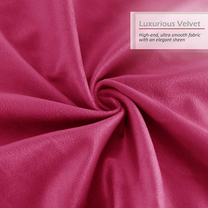 Nestl Throw Pillow Covers, Cozy Velvet Decorative Outdoor Pillow Covers 20X20 Inches, Soft Solid Cushion Covers for Sofa, Bed and Car, Set of 4 - Hot Pink