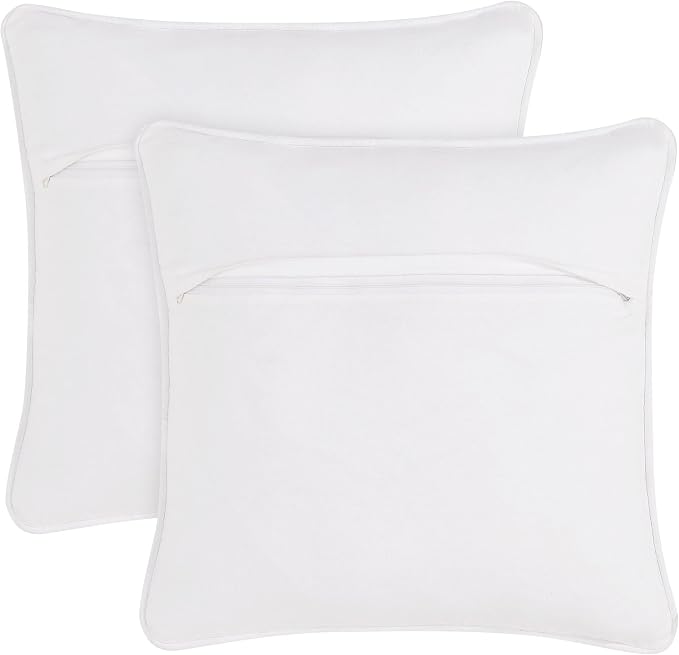 Boho Living Jada Decorative Throw, Includes Accent, Premium Woven Design, Living Room Décor, (2) 20" x 20" Pillow Cover with Insert, White