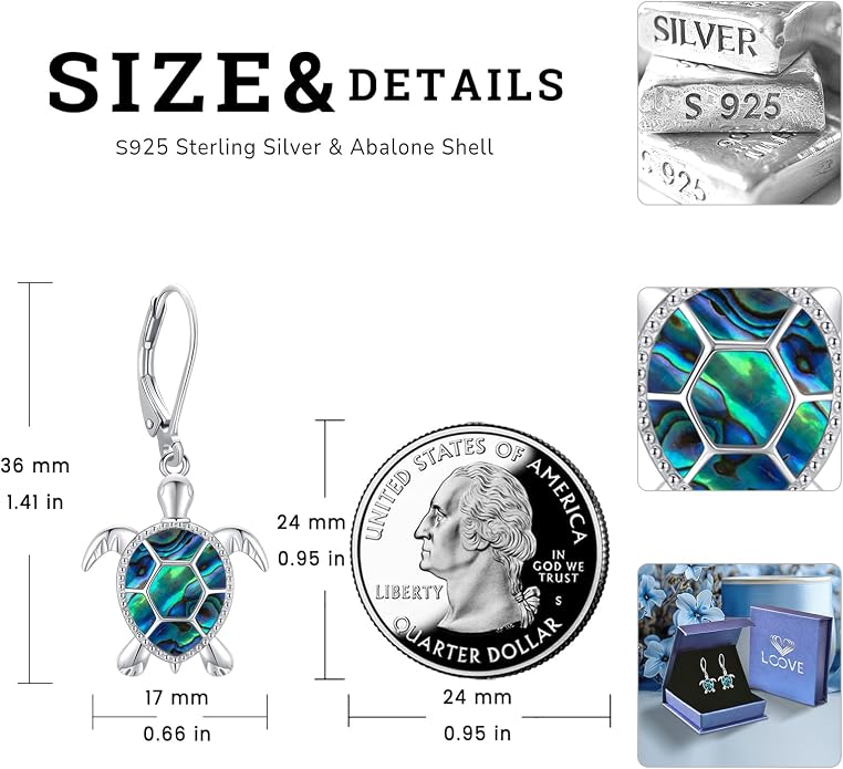 Tree of Life/Cat/Turtle/Butterfly/Flower/Celtic/Turquoise/Moonstone Dangle Earrings for Women Sterling Silver Cute Animals Drop Earrings Jewelry Gifts