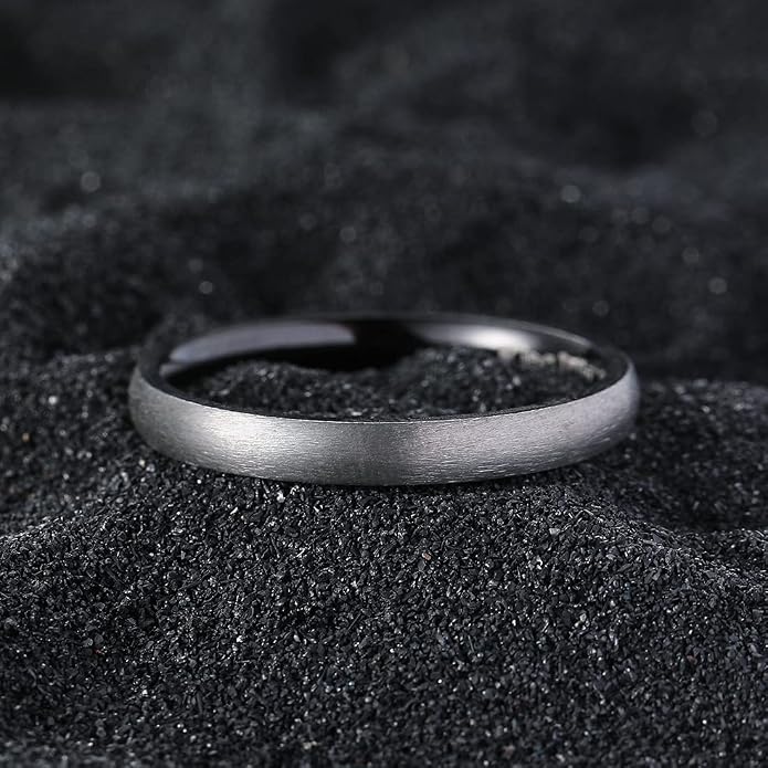 King Will Titanium Wedding Band for Men Women-Sliver/Black/Gold Plated Pure Titanium Wedding Ring, 3-9mm Widths Available Brushed Matte Design Comfort Fit Size 4-16