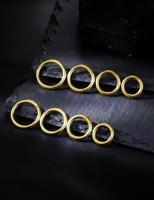 20G 18G 16G 14G 12G 10G 8G 6G Nose Rings Hoops 316l Surgical Steel Clicker Septum Lip Ring Tragus Helix Daith Rook Conch Snug Cartilage Lobe Earrings Hoop Piercing Jewelry For Women Men