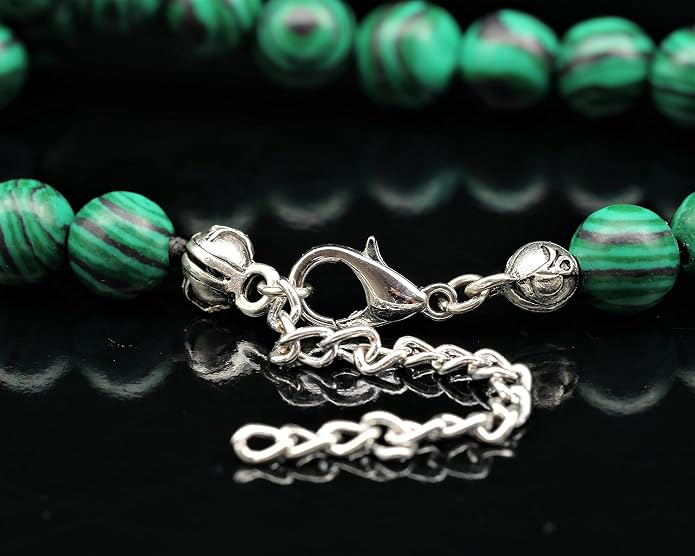 Natural Gemstone Beaded Choker Necklace | 8mm Handmade Adjustable Jewelry for Men & Women | Chakra Balancing Crystal Necklace | Spiritual Gift | Macrame Cord with Extender