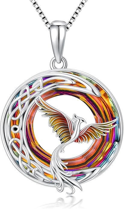 TOUPOP Phoenix Necklace 925 Sterling Silver Crystal Pendant Phoenix Rising Jewelry Women Birthday Mothers Day Gifts for Women