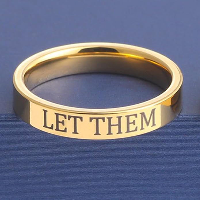 Roe Dolph Let Them Ring for Women Inspirational Engraved Band Ring Motivational Reminder Jewelry Inspirational Gifts for Women