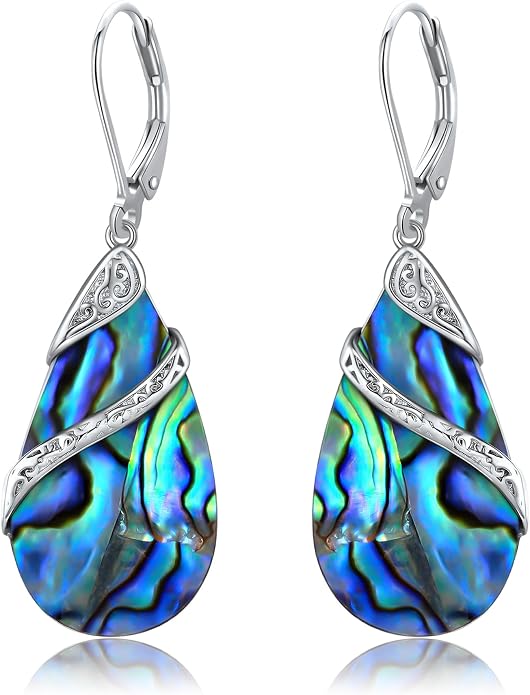 ONEFINITY Filigree Earrings 925 Sterling Silver Filigree/Dandelion/Sunflower/Hummingbird Dangle Drop Earrings Abalone Shell Jewelry Gift for Women