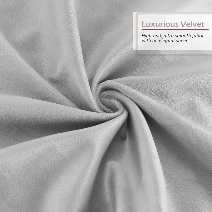 Nestl Throw Pillow Covers, Cozy Velvet Decorative Pillow Covers 12 x 20 Inches, Soft Solid Couch Pillow Covers for Sofa, Bed and Car, Set of 2 - Light Gray