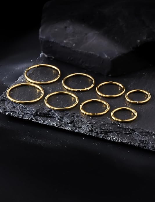 20G 18G 16G 14G 12G 10G 8G 6G Nose Rings Hoops 316l Surgical Steel Clicker Septum Lip Ring Tragus Helix Daith Rook Conch Snug Cartilage Lobe Earrings Hoop Piercing Jewelry For Women Men