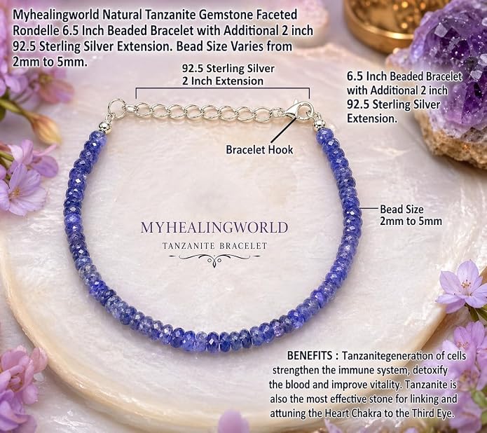 Natural Gemstone Bead Bracelet for Women – Healing Crystal Reiki Bracelet, Handmade Spiritual Protection Jewelry, Energy Stone Stretch Bracelet Gift for Women & Girls