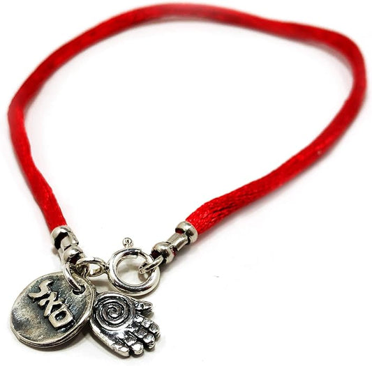 Red Silk 7" Bracelet with Silver Coin for Success & Abundance + Hamsa Hand Charm for Ultimate Protection - Ideal Women's Gift for New Job, Business Ventures, or Celebrating Personal Achievements