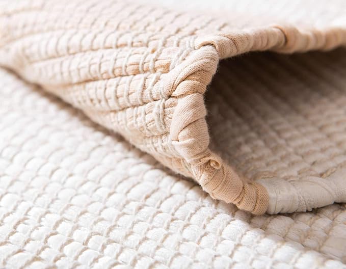 Unique Loom Chindi Rag Collection Area Rug - Striped (4' 1" x 6' 1" Rectangle, Beige/ Ivory)