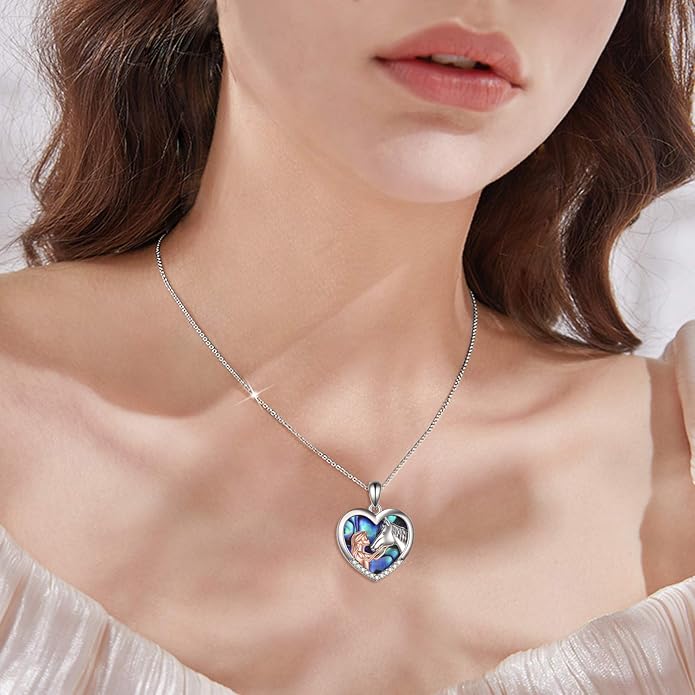 YFN Horse Pendant Necklace Sterling Silver Women with Horse Gift for Women