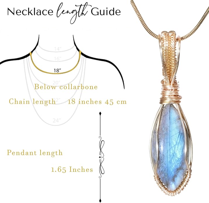 Natural Faceted Labradorite Pendant Necklace – Unique Stone of Magic & Transformation, Iridescent Flash Gemstone Jewelry, Handmade Healing Crystal Gift for Women, Birthday, Anniversary, Spiritual Awakening & Intuition