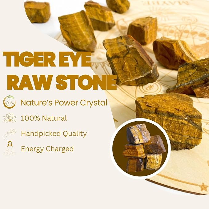 Large 1.25-2.0” Natural Tiger Eye Raw Crystals Stones for Meditation, Chakra, Reiki, Crystal Grid, Energy Work, Wire Wrapping, Tumbling & Spiritual Home Decor